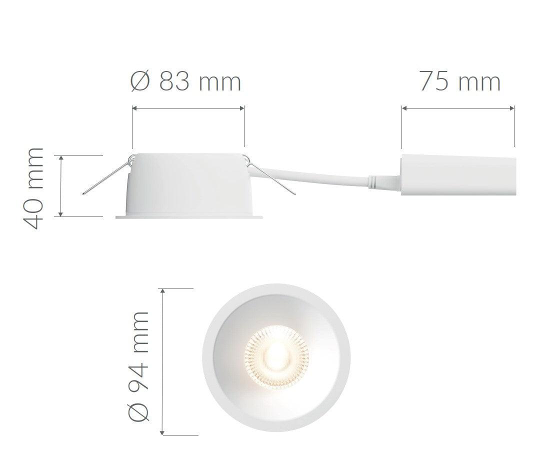 Alasvalo Plejd DWN-02, 8W, IP44, 2200-4000K, Ø94*40mm, musta, 6-pack