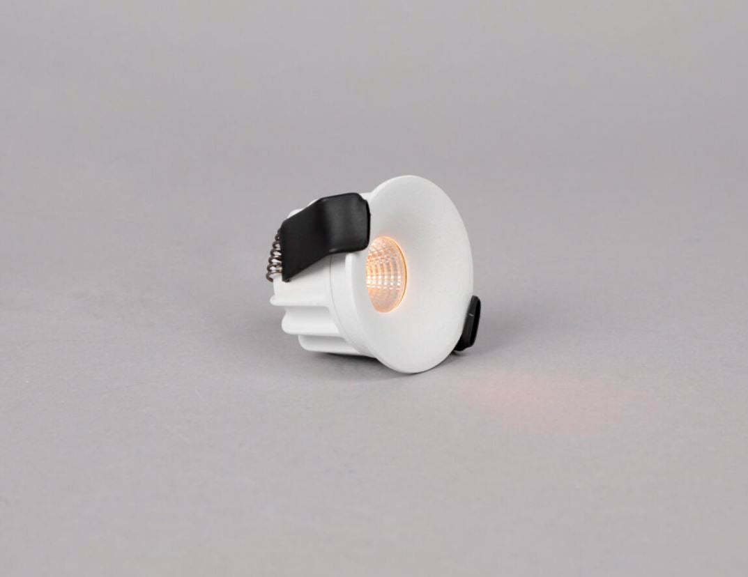 Spottivalo Hidealite Optic Deep XS, 4W, 3000K, IP44, Ø50mm, valkoinen
