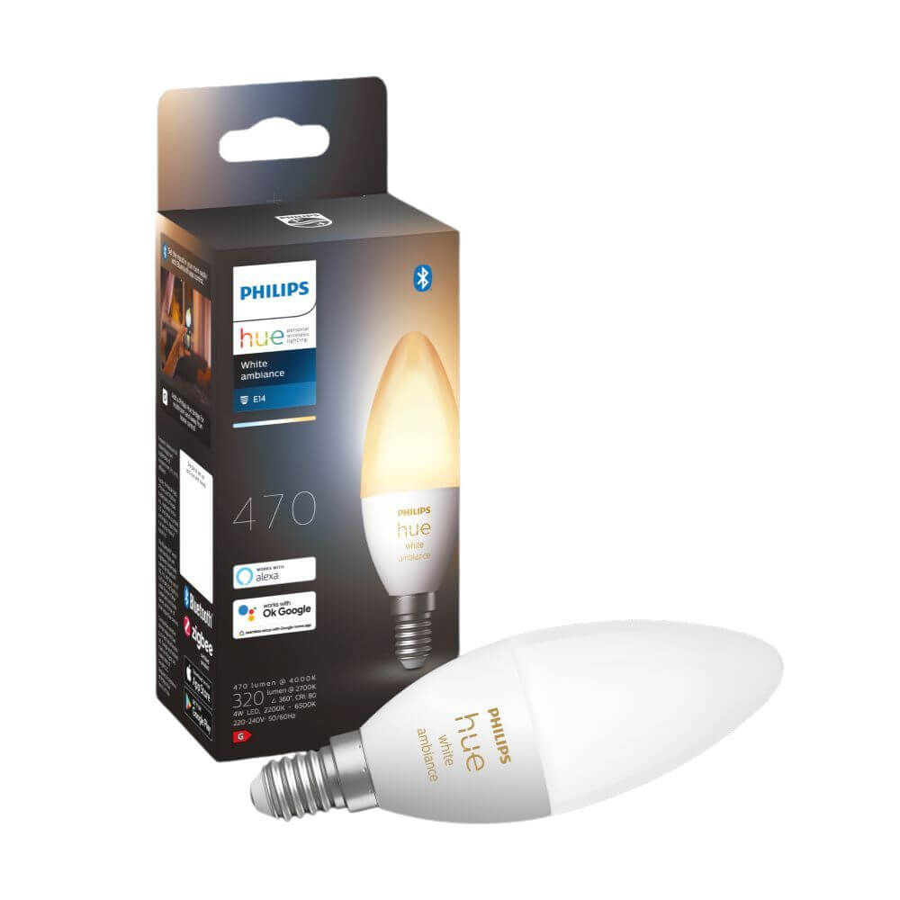 Philips Hue white ambiance E14-älylamppu, 5.2W, 470lm