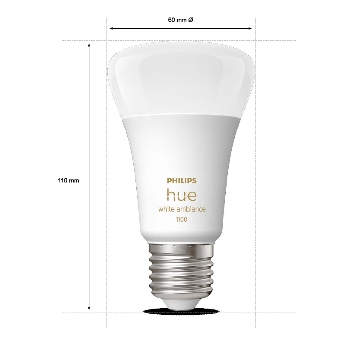 Philips Hue white ambiance E27-älylamppu, 11W, 1100lm, 2-pack