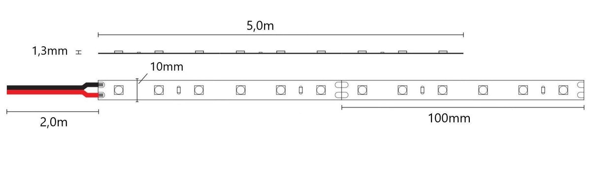 Led-nauha Arten 24V, 5m, 14,4W/m, IP20