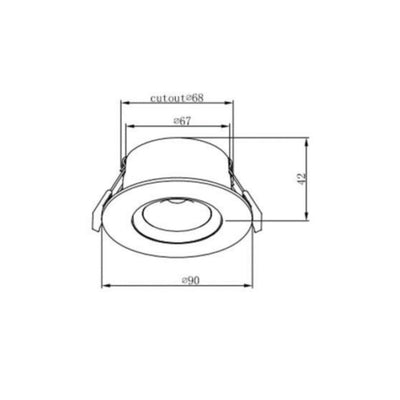 Alasvalo FTlight Salla, 6W, 540lm, IP44, Ø90*42mm, himmennettävä - Outoled