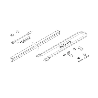 Jonovalaisin Ledvance Linear Compact, 600mm, 8W, 4000K, pistotulpallinen liitosjohto