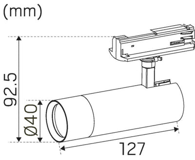 Kiskovalaisin Hidealite Optic Track XS, 9,7W, 750-770lm, 2700/3000K, valkoinen