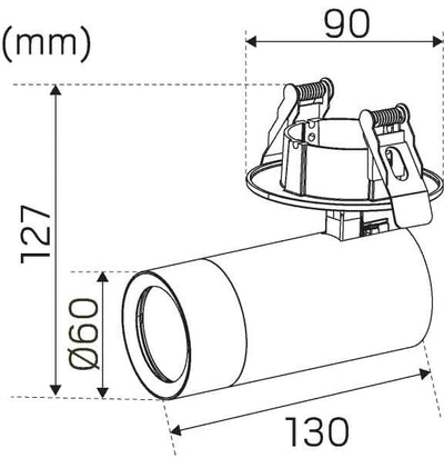 Kohdevalaisin Hidealite Optic Spot XS, 9,7W, 750-770lm, 2700/3000K, valkoinen