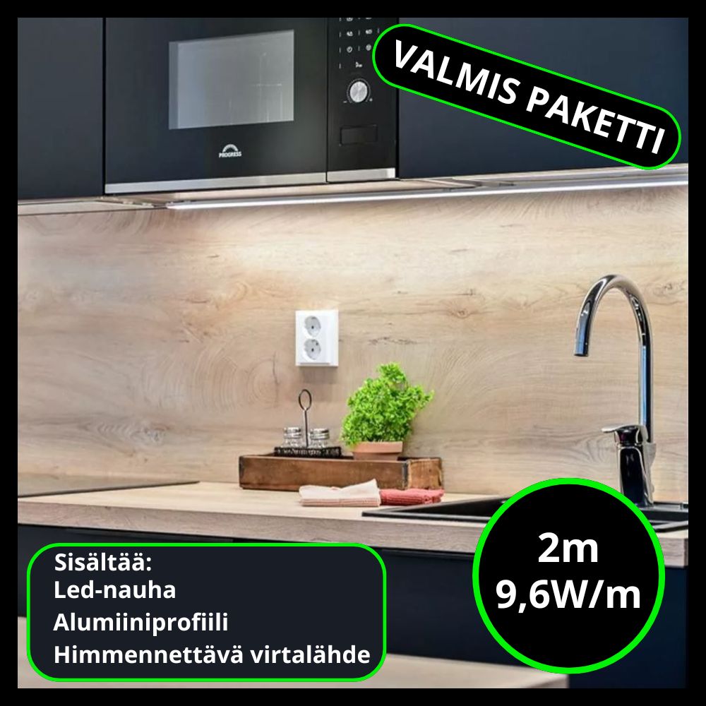 Led-nauhasetti, 2m, 9,6W/m, 24V, himmennettävä