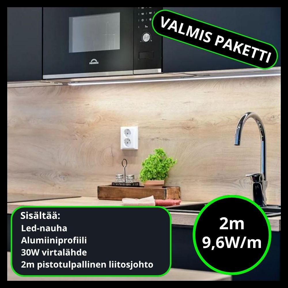 Led-nauhasetti, 2m, 9,6W/m, 24V