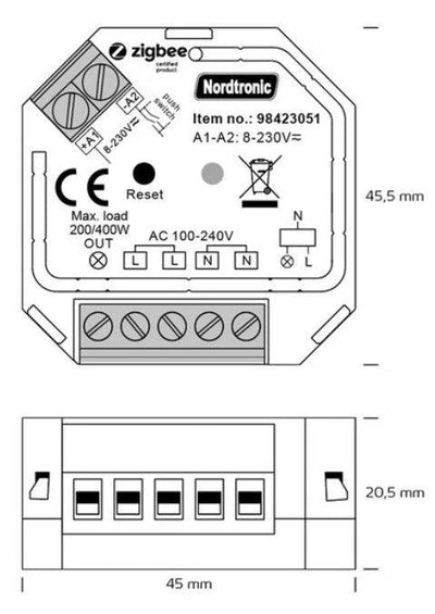 Valonsäädin Nordtronic Box Relay Zigbee