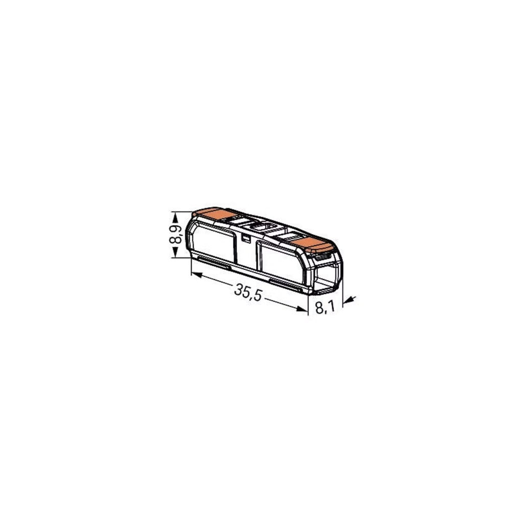 Wago 2-napainen läpimeno-vipuliitin 0.2-4mm²